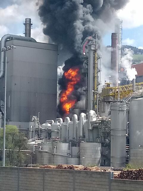 Großbrand bei Mondi Frantschach