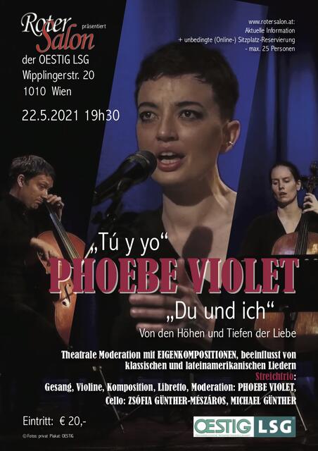 Phoebe Violet ist ein Garant für Perfektion und Leidenschaft: Die Musik ihres brillanten Trios fährt unter die Haut.  | Foto: © Fotos privat, Plakat: OESTIG