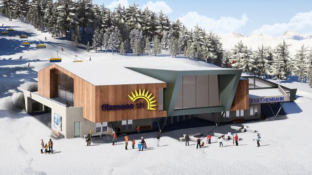 So soll die moderne, neue Talstation der Mooslehen-6er-Sesselbahn künftig aussehen. | Foto: Bergbahnen Filzmoos