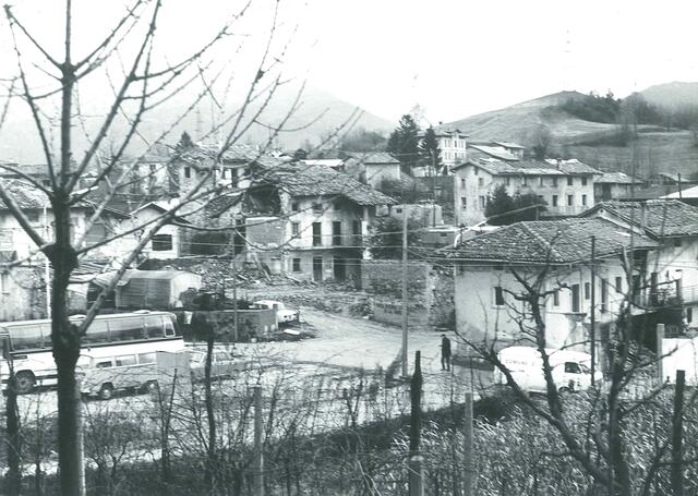 Die Stadt Valbruna im Kanaltal nach dem Erdbeben.
