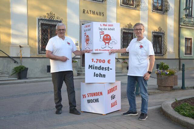 SP-Bürgermeister und Ortsparteivorsitzender Gerhard Leeb und SP-Vizebürgermeister Andreas Umgeher