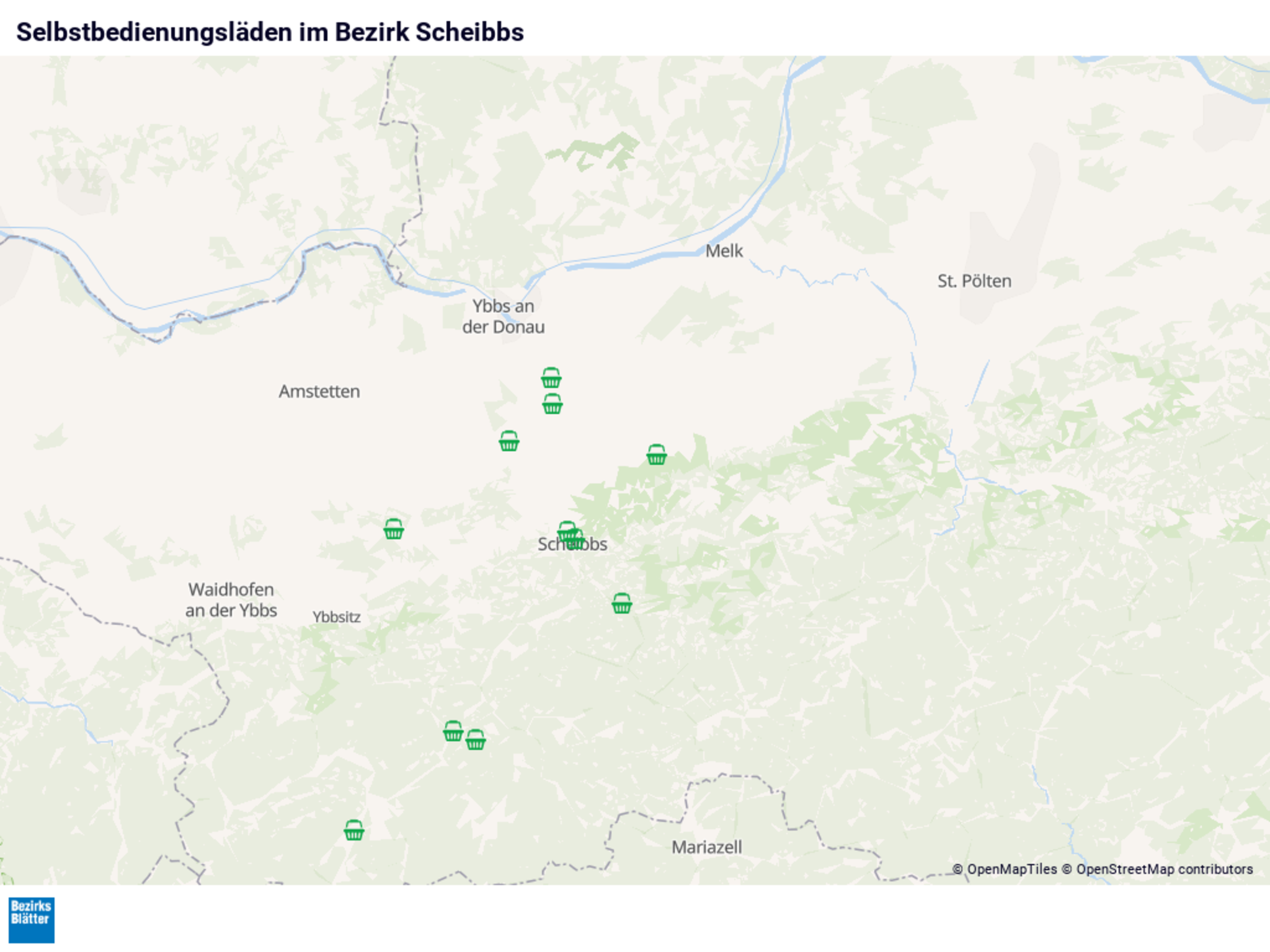 Liste Alle Selbstbedienungsläden im Bezirk Scheibbs auf einen Blick