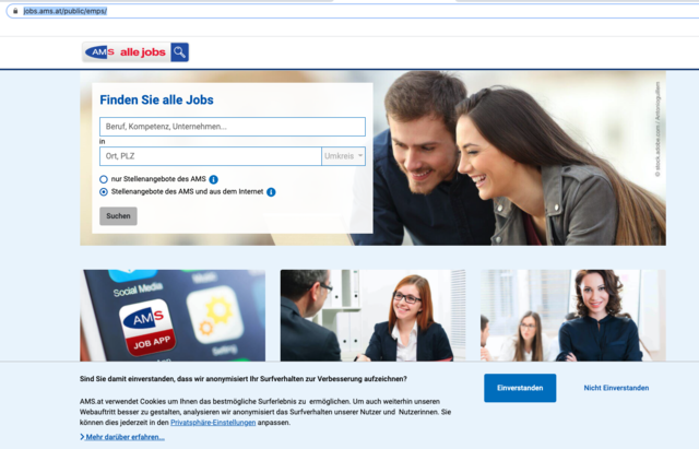 Arbeitssuchende können auf die neue AMS-Suchmaschine zurückgreifen.