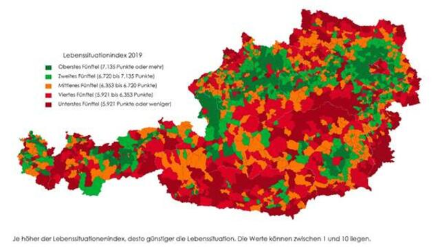 Der WIFO-Lebenssituationsindex beleuchtet exklusiv für die Regionalmedien Austria die Lebensumstände, die Landeshauptstadt Innsbruck liegt im untersten Fünftel.