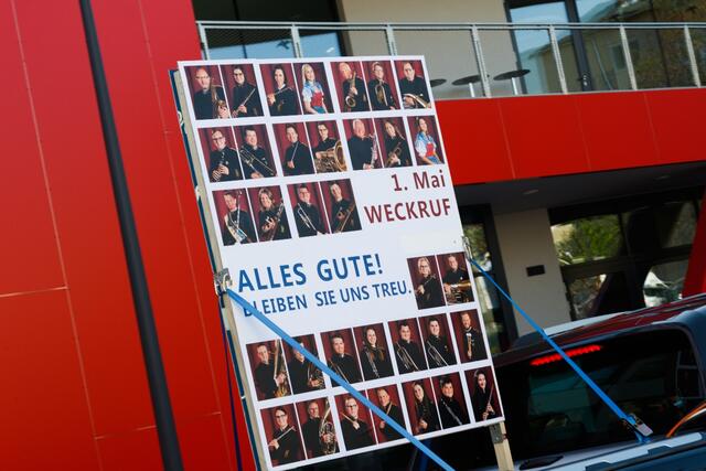 Alles Gute wünschte die Stadtmusik Feldbach im Rahmen ihres Weckrufes am 1. Mai.