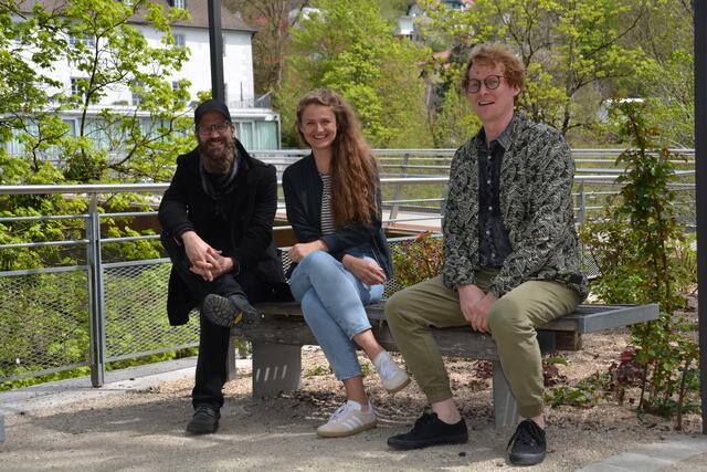 "Heimat x Mensch": Fotograf Michael Liebert, Kuratorin Birgit Wagner, Designer Stefan Radinger in Waidhofen. | Foto: Leitsberger