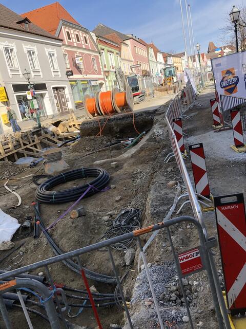 Für Bäume oder größere Sträucher lässt der Unterbau der Zwettler Landstraße nicht viele Möglichkeiten.