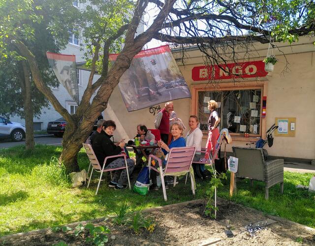 Auch ohne Konzept für eine Neunutzung entwickelt sich der Kiosk in der Stieglbauernstraße zu einem richtigen Dorfplatz. | Foto: Kiosk Franckviertel