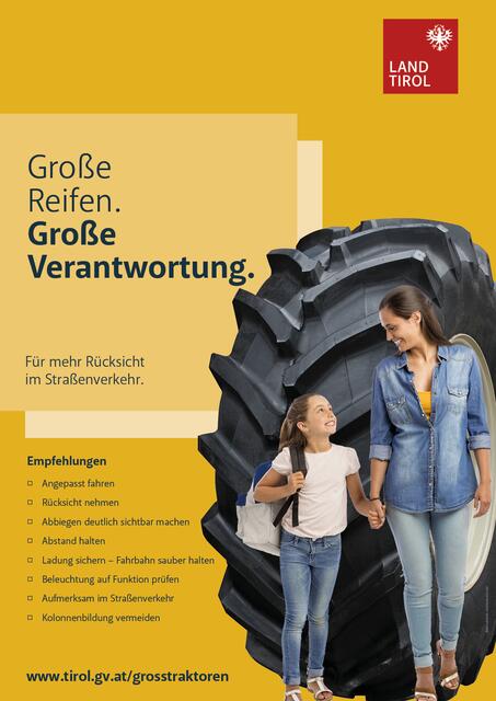 Unter dem Titel "Große Reifen. Große Verantwortung" ruft das Land zu besonderer Rücksichtnahme auf.