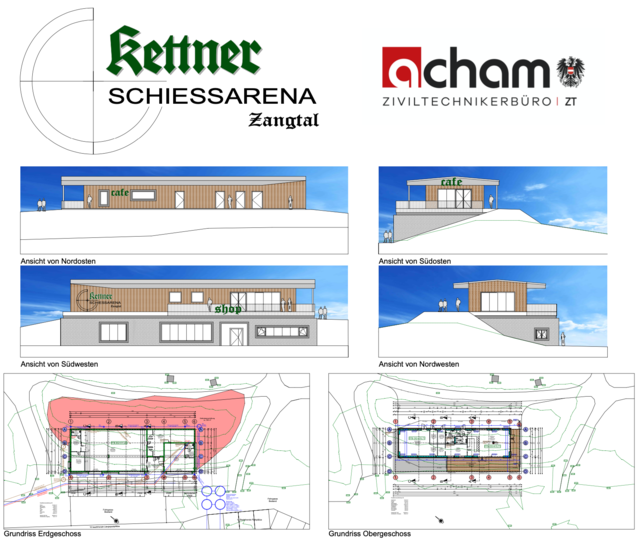 So wird das neue Gebäude aussehen - es wird in den Hang hinter dem Parkplatz gebaut.