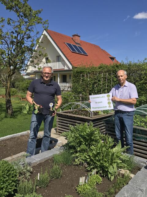 Ölspurgemeinde Frauental: Bgm.Bernd Hermann und Vizebgm.Günter Steinbauer freuen sich auf viele Aktionen rund um den Kürbis
