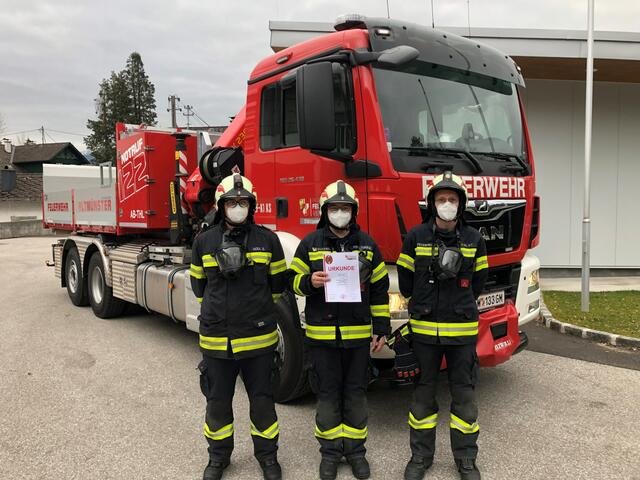 Atemschutzleistungsabzeichen:
Stefan Treml, Martin Nussbaumer und Simon Hödl
