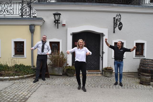 Leo Graf, Katja Rendl und Otto Raimitz probten.