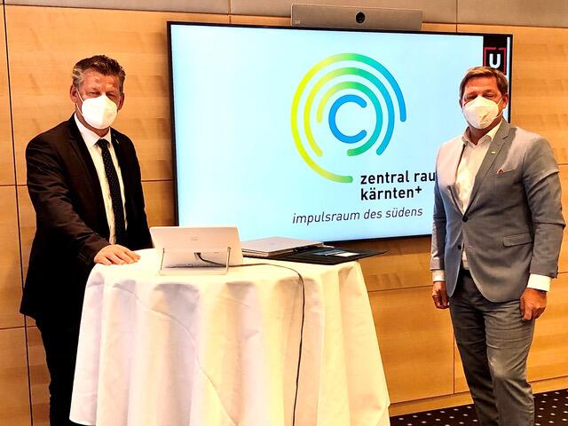 Zentralraum Kärnten+ Obmann Bgm. Christian Scheider und sein Stellvertreter Bgm. Günther Albel freuen sich auf eine gute Zusammenarbeit.