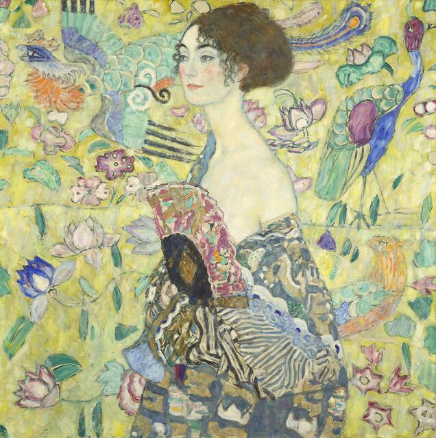 Gustav Klimts "Dame mit Fächer" (1917–1918).