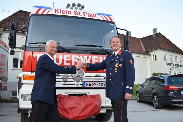 Als Führung bestätigt: Der Klein St. Pauler Kommandant Harald Schrittesser und sein Stellvertreter Thomas Posch. | Foto: FF Klein St. Paul