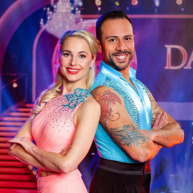 Silvia Schneider und Danilo Campisi im Ballroom des ORF | Foto: (c) ORF, entnommen von Facebook-Seite Danilo Campisi