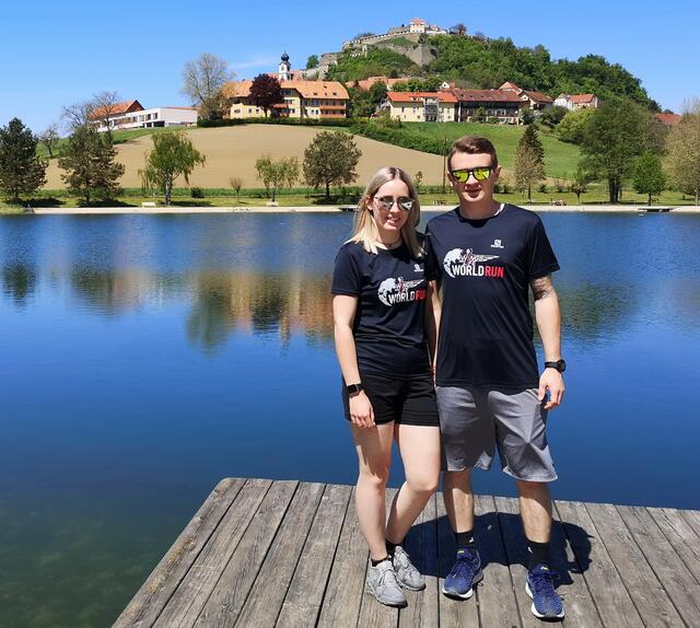 Tanja Lederer und Kevin Maier organisierten das Laufteam.