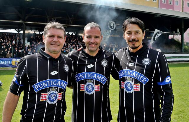 Bild aus 2017: das Trio bei einem Legenden-Spiel in der Gruabn | Foto: GEPA
