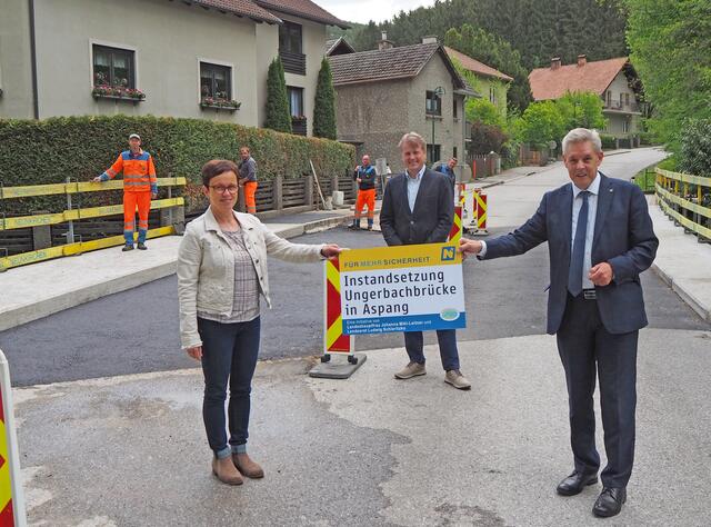 Lokalaugenschein auf der Brücke. | Foto: NÖ STD Mühlbachler