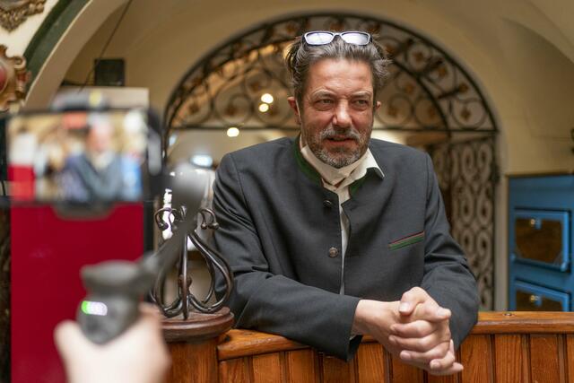 Arkadenhof-Chef Max Klarmann einmal ohne Maske... | Foto: Klaus Pressberger