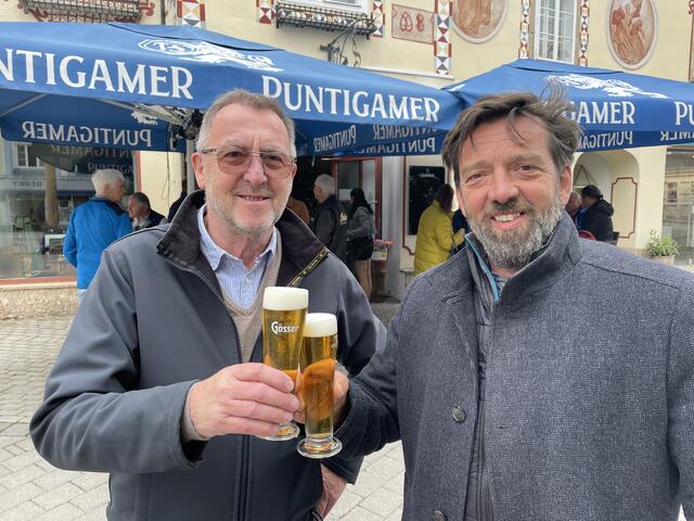 Erich Weninger und Allegro-Wirt Christian Schicker am 19. Mai.