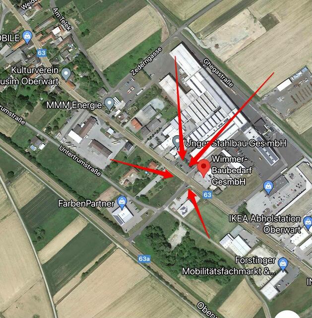 Vorrang geben heißt es aktuell für die Autofahrer auf der Steinamangererstraße im Industriegebiet Unterwart. | Foto: Gerhard Halper