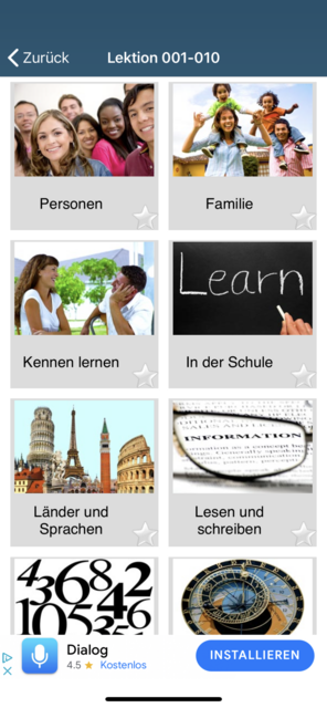 Unser App-Tipp der Woche "50 Sprachen – 50 languages" ist eine App bei der man spielerisch in eine neue Sprache eintauchen kann. Die App ist für IOS und Android kostenlos. | Foto: Screenshot