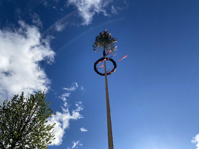 In der Lungauer Gemeinde Ramingstein wurde auch ein Maibaum aufgestellt. | Foto: BBL