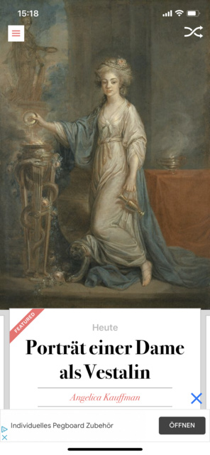 Unser App-Tipp der Woche "DailyArt" ist ein virtuelles Museum, das einem in wenigen Minuten ein berühmtes Kunstwerk und die zugehörigen Erklärungen präsentiert.  | Foto: Screenshot