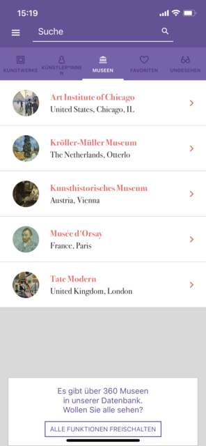 Unser App-Tipp der Woche "DailyArt" ist ein virtuelles Museum, das einem in wenigen Minuten ein berühmtes Kunstwerk und die zugehörigen Erklärungen präsentiert.  | Foto: Screenshot