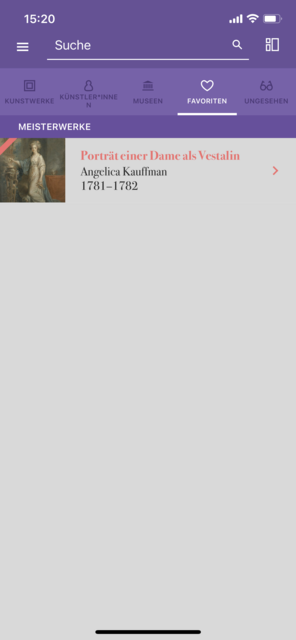 Unser App-Tipp der Woche "DailyArt" ist ein virtuelles Museum, das einem in wenigen Minuten ein berühmtes Kunstwerk und die zugehörigen Erklärungen präsentiert.  | Foto: Screenshot