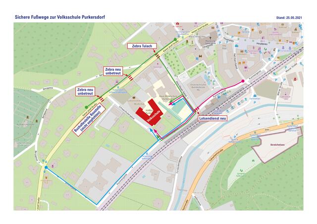 In diesem Plan sind die neuen Standorte der Schülerlotsen angezeigt. | Foto: ÖVP Schülerlotsen