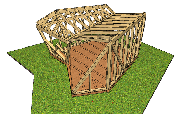 Die Pergola soll in Fichte und Lärche ausgeführt werden.