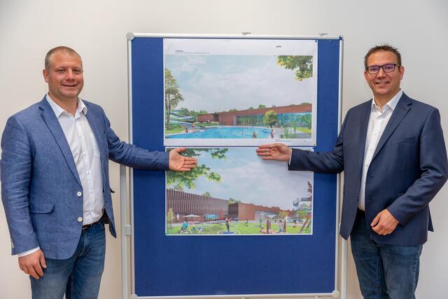 Vizebürgermeister Dominic Hörlezeder (Grüne) und Bürgermeister Christian Haberhauer (ÖVP).