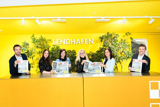 Die Teams von WOCHE und Wirtschaftsabteilung – C. Hofer, A. Mitteregger, S. Sattlecker, A. Keimel, J. Blödorn, P. Fürstaller – planen die 2. Auflage der Start-up-Zeitung. | Foto: Jorj Konstantinov