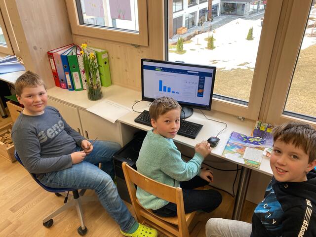 Matthias, Johannes und Elias arbeiteten eifrig beim Projekt mit. | Foto: VS Maria Alm