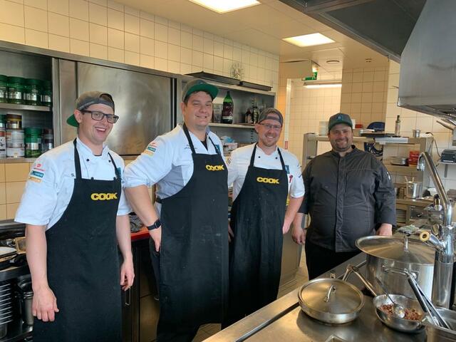Küchenteam: Stefan Kaufmann, Norbert Wachter, Uwe Schrittwieser und Rene Robert Haase.