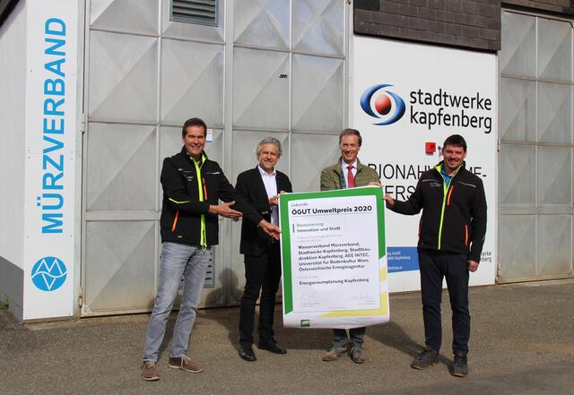 Das Kapfenberger Konsortium rund um Stadtwerke, Stadtgemeinde und Mürzverband freuen sich über die Nominierung | Foto: Stadtgemeinde Kapfenberg