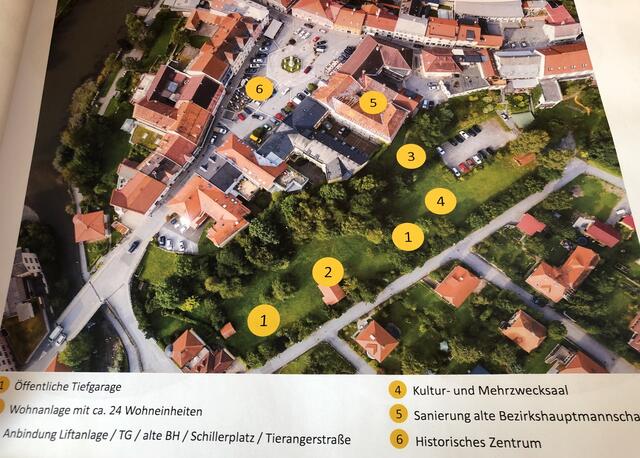 Im Bereich der Tierangerstraße auf 8.000 m² sollen die Tiefgarage, die Wohnanlage, der Kultur- und Mehrzwecksaal sowie die Liftanlage entstehen. | Foto: KK