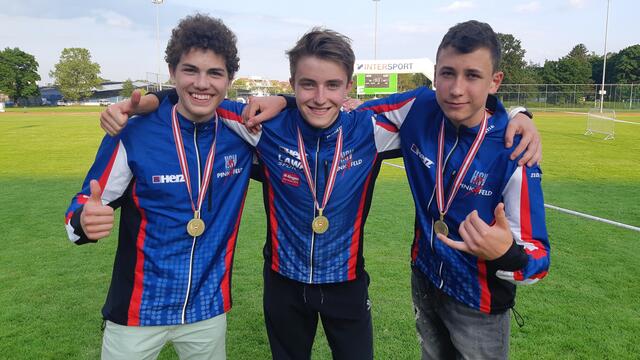 Siegerteam in der Klasse H15-18: Simon Tobler, Lukas Wieser, Paul Friedl | Foto: HSV Pinkafeld