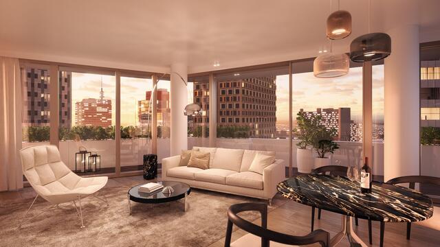 Der Einstiegspreis der Eigentumswohnungen liegt bei 6.500 Euro pro Quadratmeter. Dieser ist abhängig vom Geschoß, der Ausrichtung sowie dem Ausblick und der Größe. | Foto: Labvert