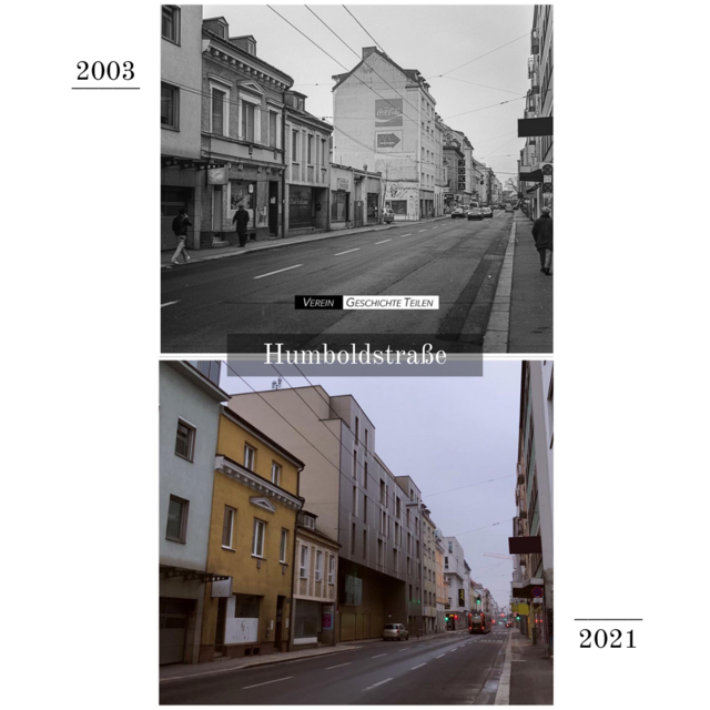 Foto: Alte Bilder: Verein Geschichte Teilen, NORDICO; Bilder heute: Isa Kadir