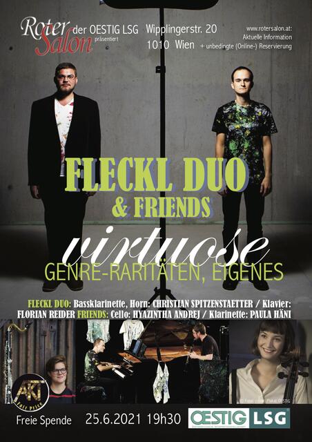 Spielen seltene Klarinette-Klavier-Werke und Eigenes: Fleckl Duo &amp; Friends  | Foto: Fotos: privat Plakat: OESTIG