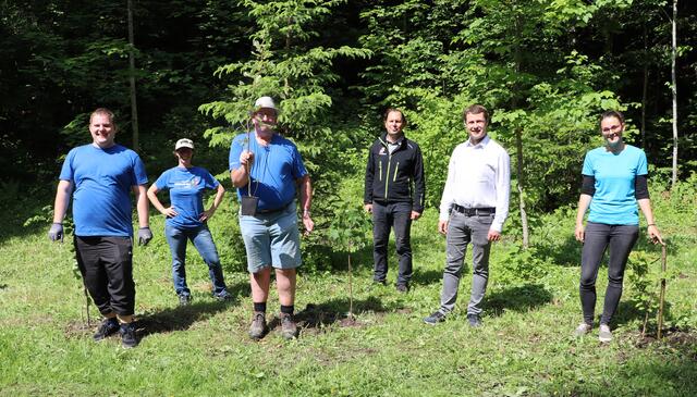 Die Baumpflanz-Aktion in Scheffau in Kooperation mit der Lebenshilfe, dem Tiroler Forstverein und den Bezirksforstinspektionen war ein voller Erfolg.  | Foto: Gredler