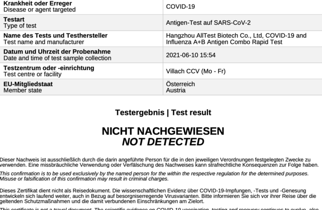 Der neue Nachweis: "nicht nachgewiesen"