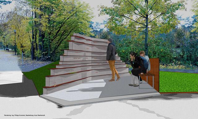 Visualisierung des geplanten Gedenkortes am Stadtfriedhof Linz/St. Martin. | Foto: Krummel/Wachsmuth