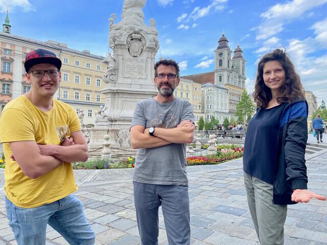 Elias Wendlinger, Erich Gusenbauer und Katharina Kloibhofer (v. li.) verstärken die Liste Linzplus.