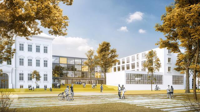 Feldbachs Schule der Zukunft am autofreien Campus in der Ringstraße soll die alten Strukturen integrieren.