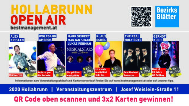 Du hast die Chance 3x2 Tickets für das Open Air Hollabrunn zu gewinnen.  | Foto: bestmanagement.at